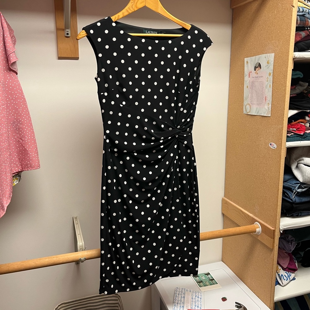 Black and white polka dot dress
